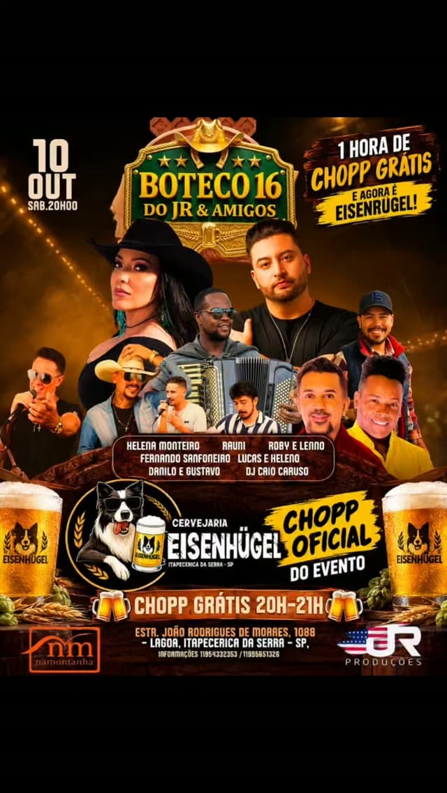 Flyer de Rauní Cristian, Robby & Lenno e mais 5 artistas
