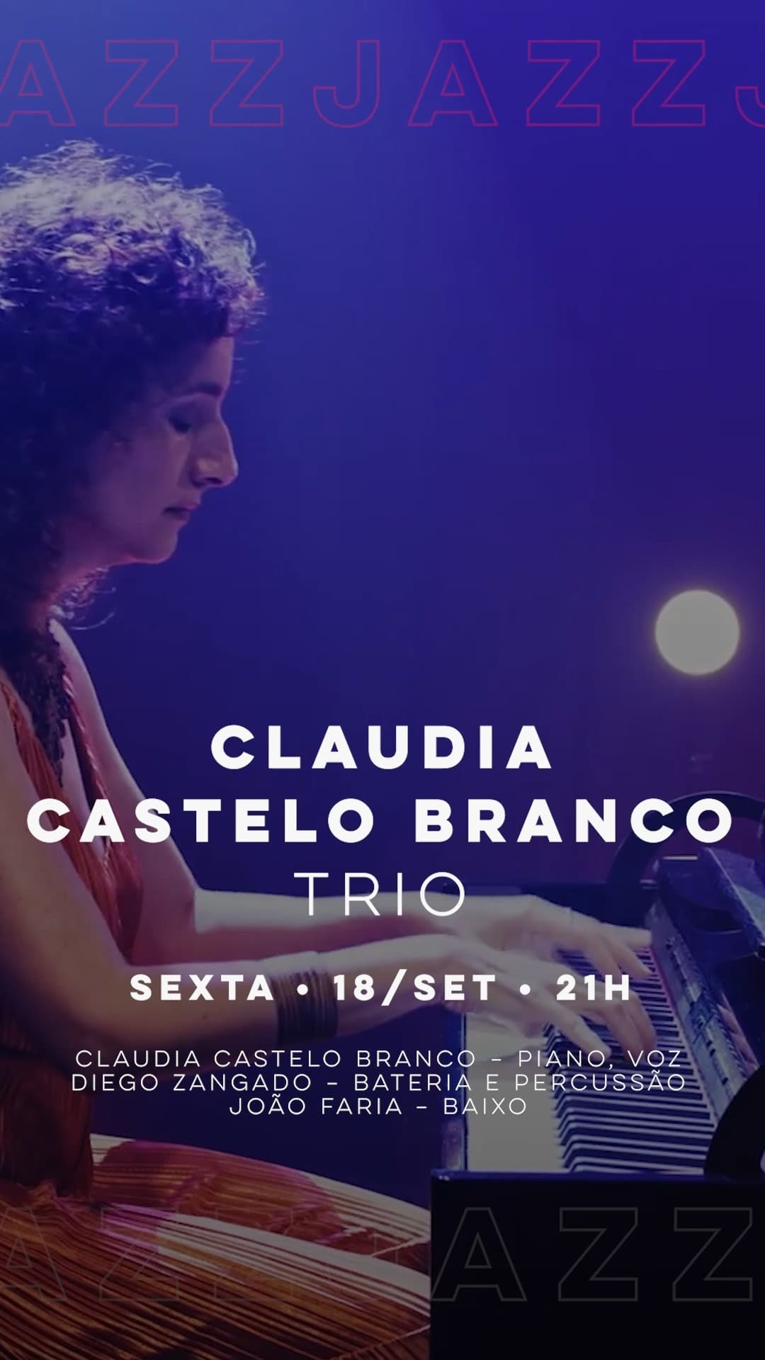 Flyer de Claudia Castelo Branco Trio