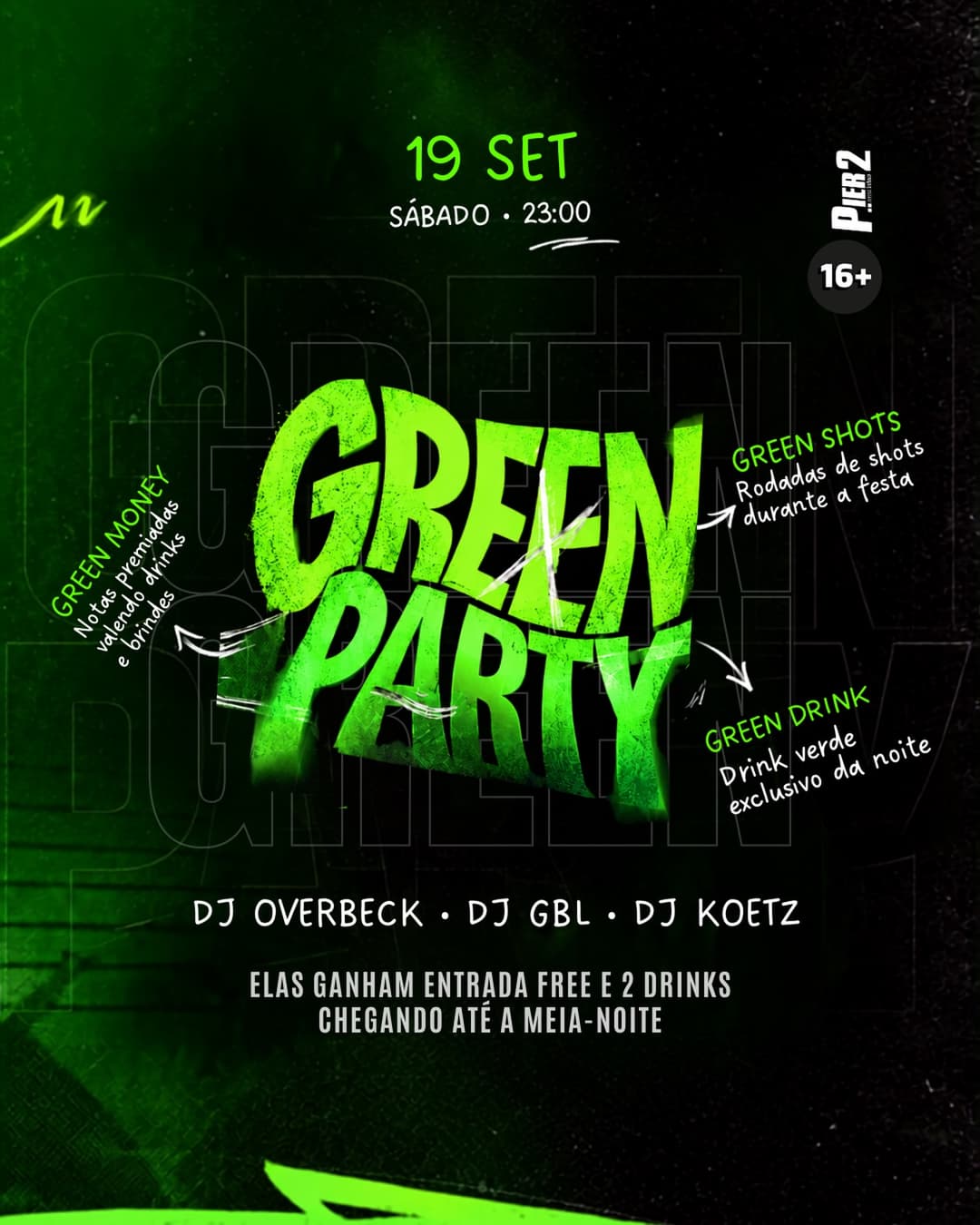 Flyer de Overbeck, Arthur Koetz e DJ GBL