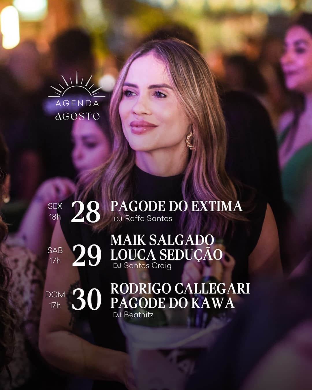 Flyer de Rodrigo Callegari, Matheus Benitz e Pagode do Kawa