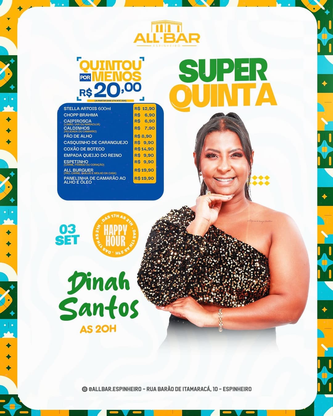Flyer de Dinah Santos