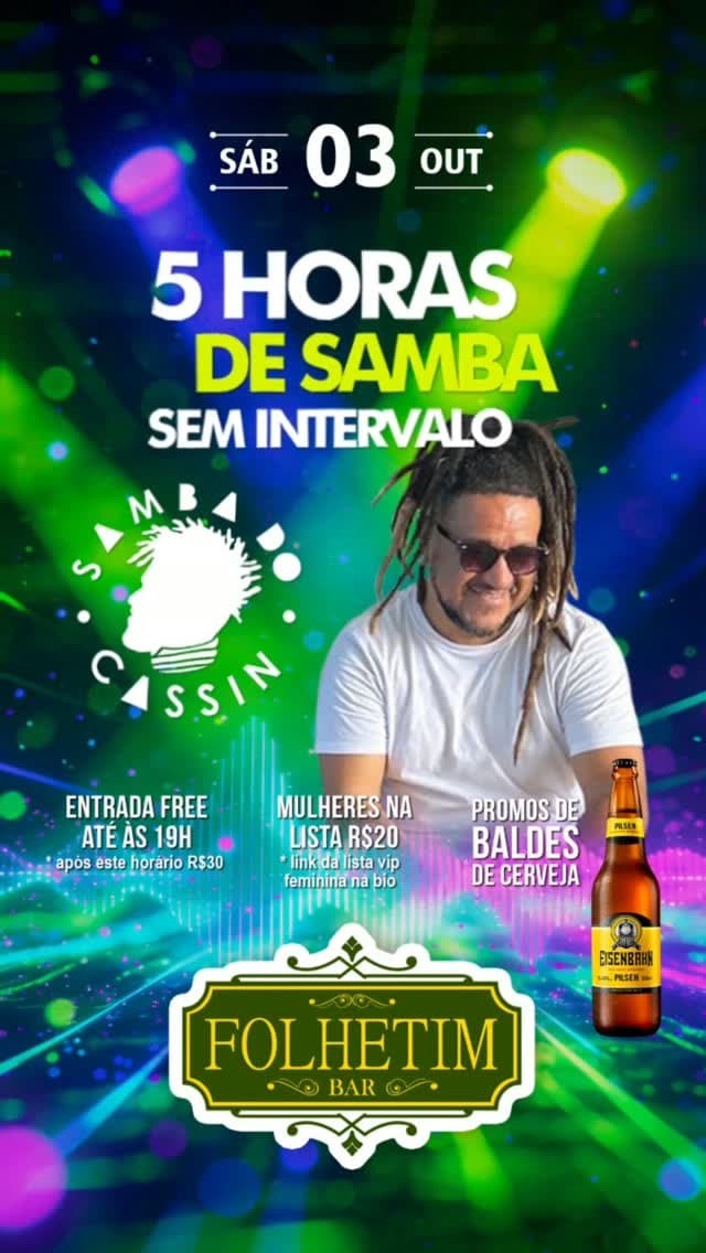 Flyer de Roda de Samba do Cassin e Cassin