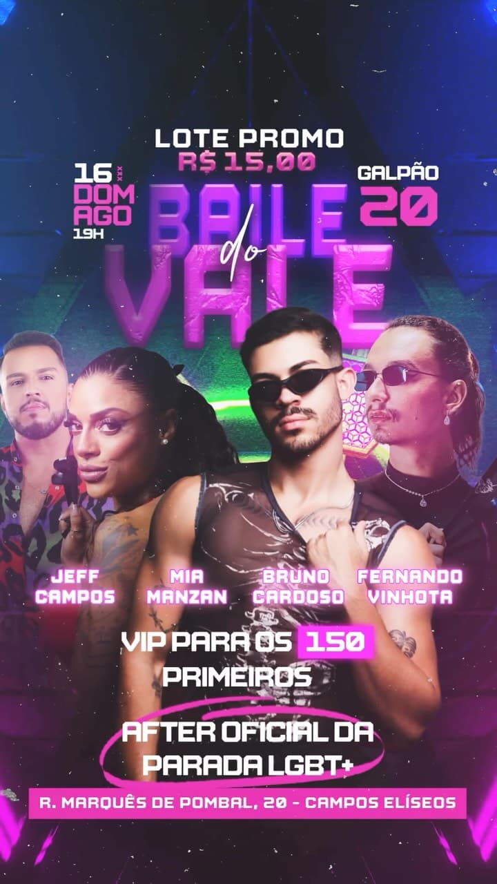 Flyer de DJ Fernando Vinhota, DJ Bruno Cardoso e mais 2 artistas
