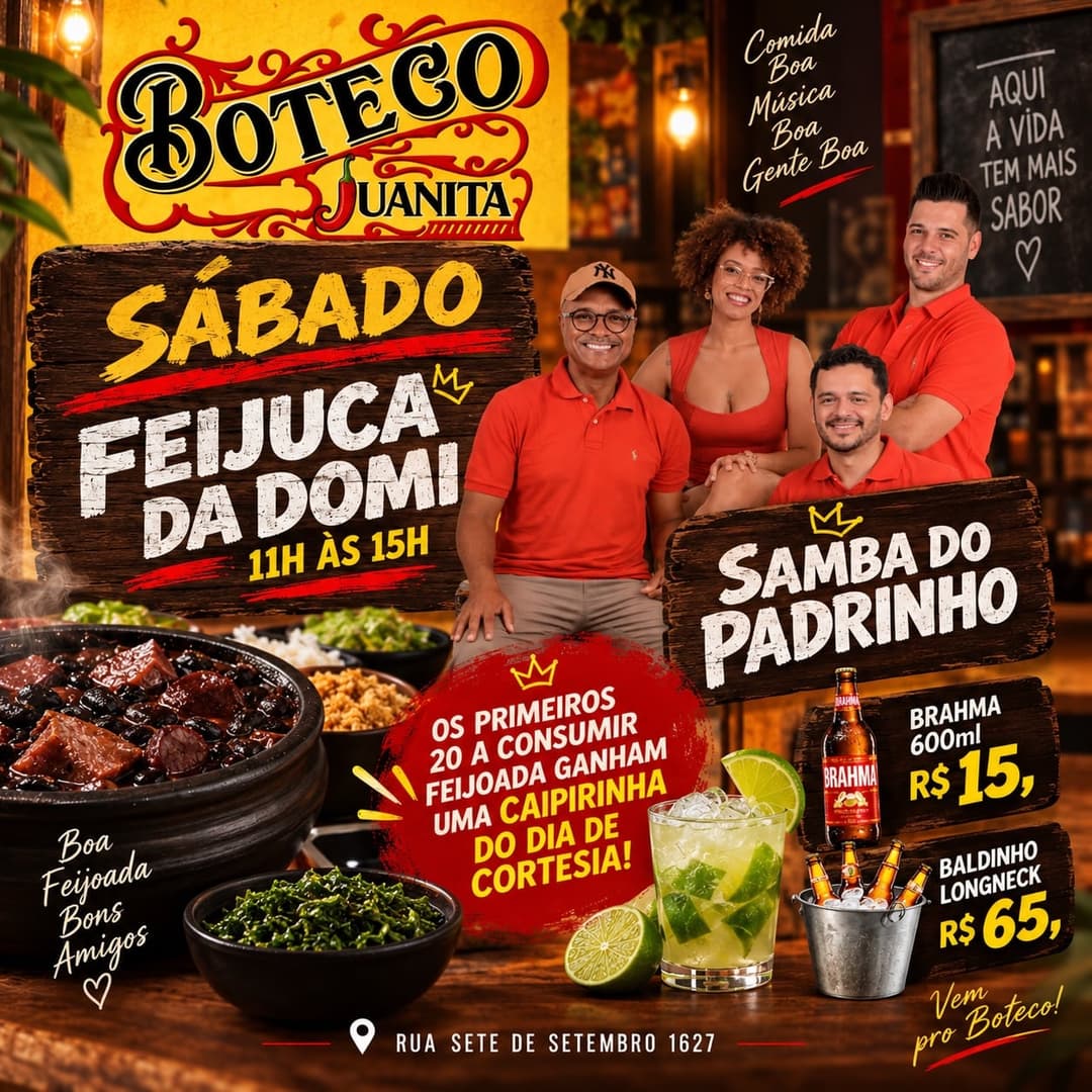 Flyer de Samba do Padrinho e mais 2 artistas
