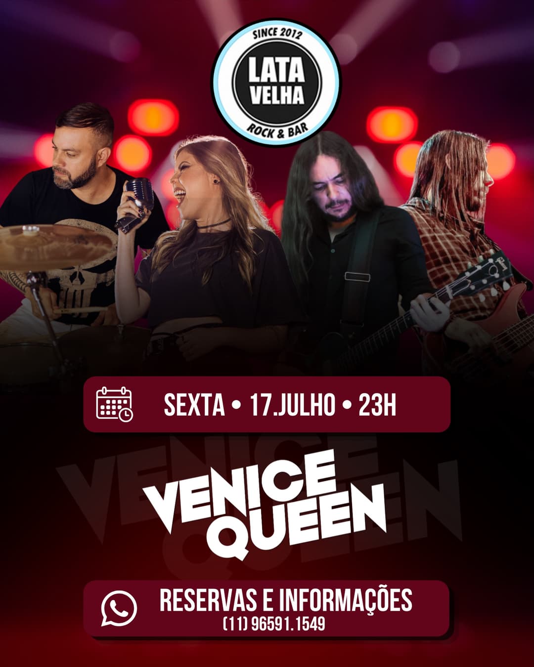 Flyer de Banda Venice Queen