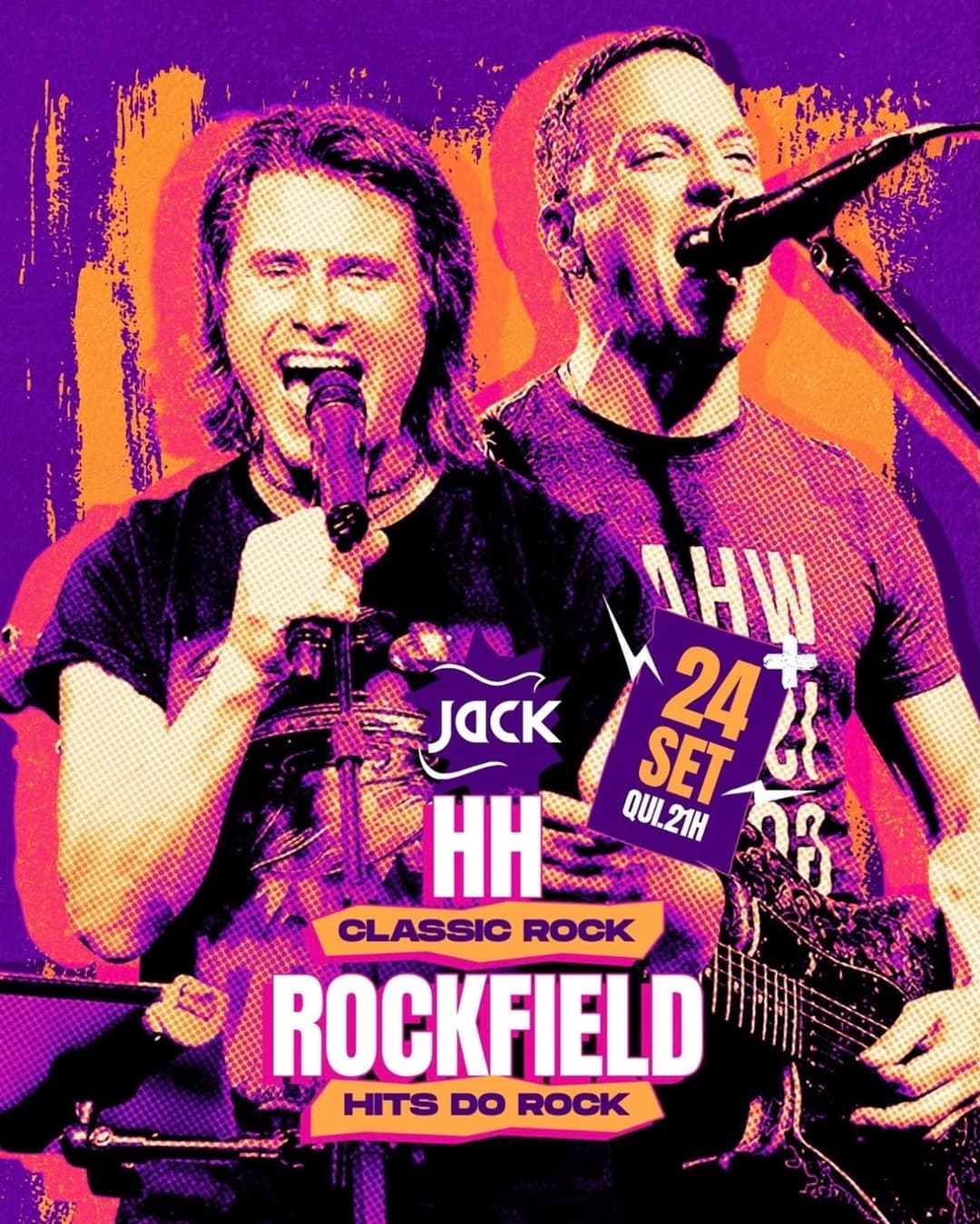 Flyer de Rockfield e Banda HH