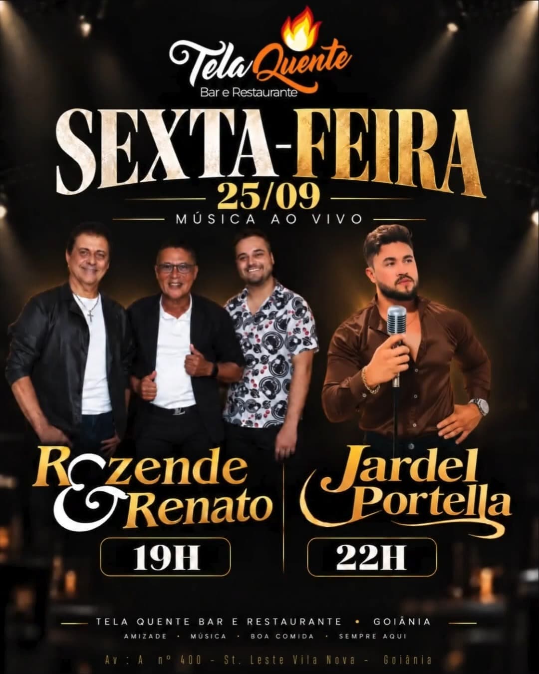 Flyer de Rezende e Renato e Warlley Oliveira