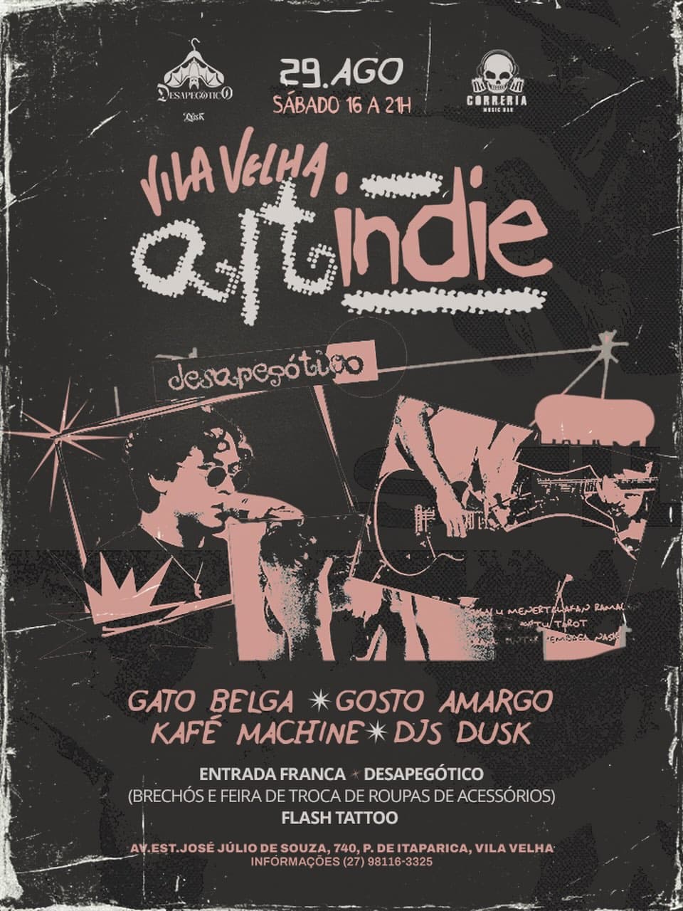 Flyer de Gato Belga, Gosto Amargo e mais 3 artistas