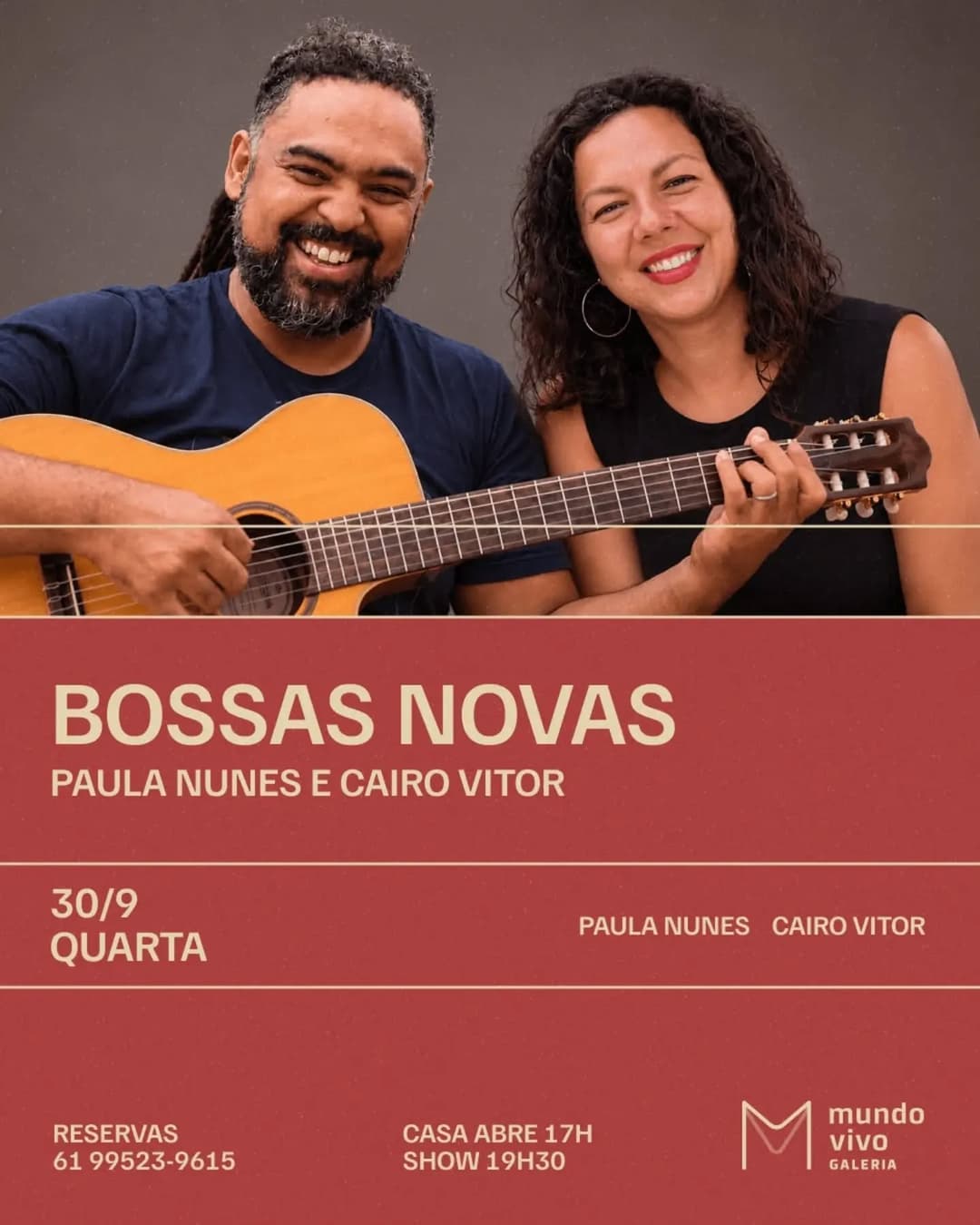 Flyer de Paula Nunes, Paula Nunes e Cairo Vitor