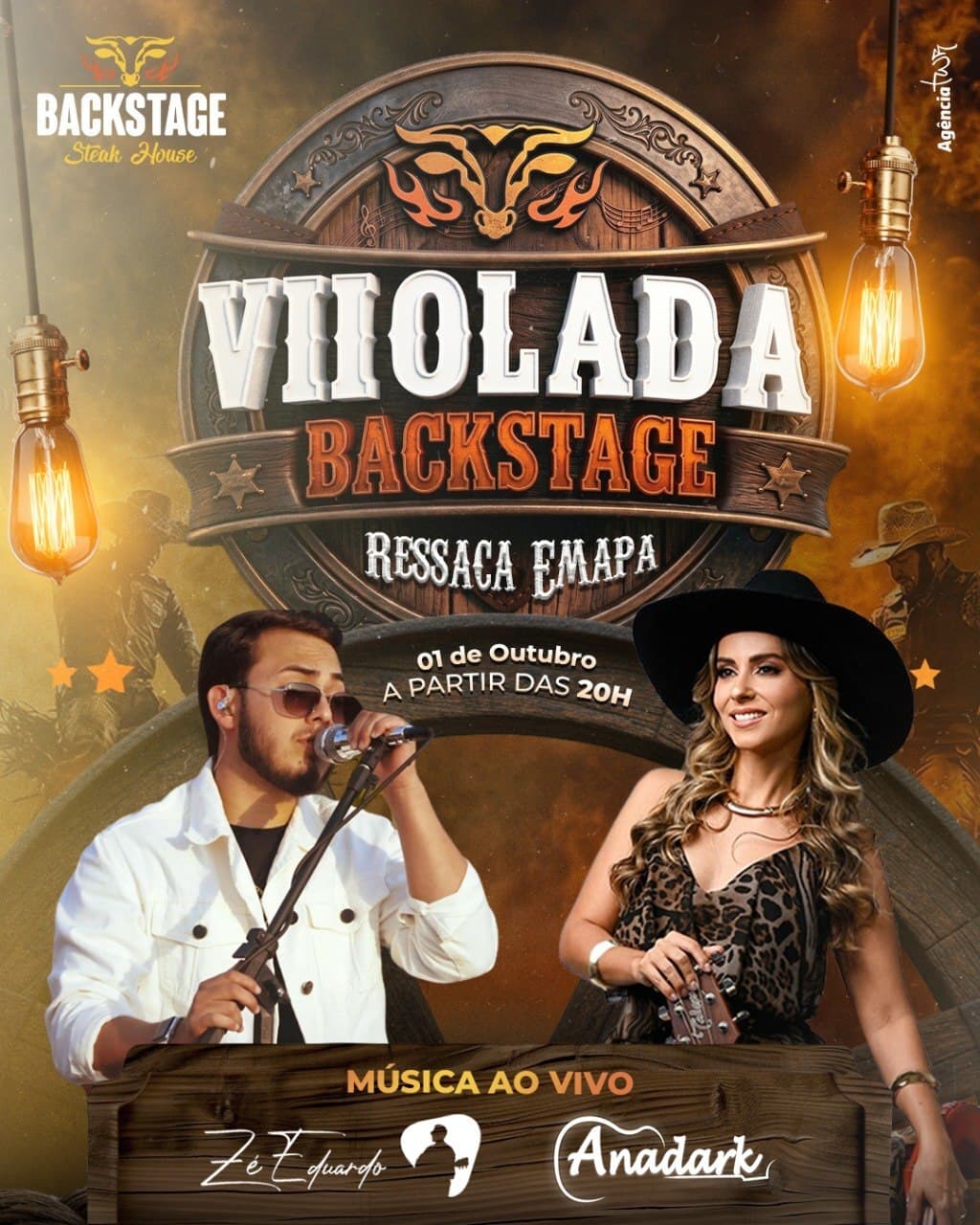 Flyer de Violada Backstage, Zé Eduardo e Anadark
