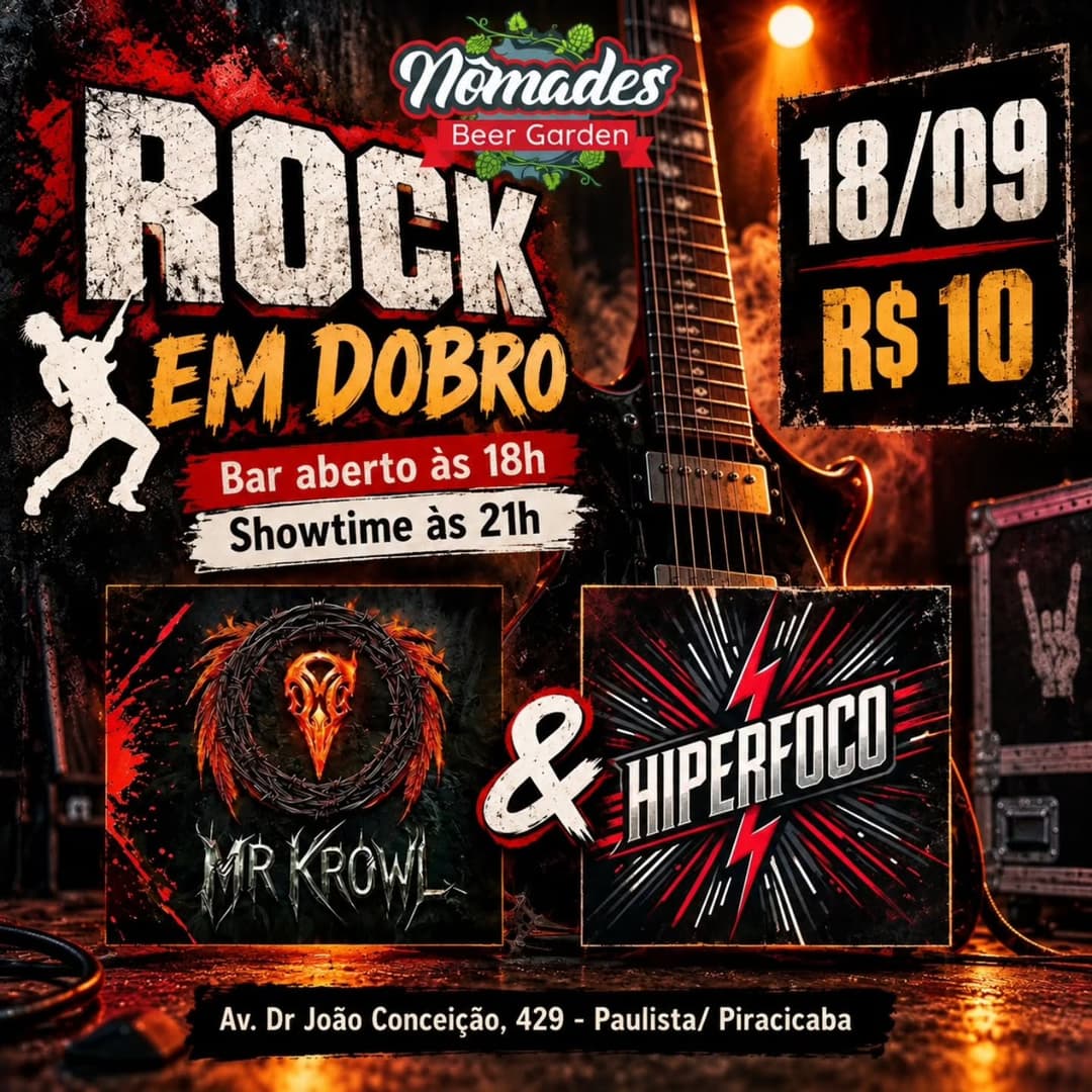 Flyer de Hiperfoco e Mr. Krowl