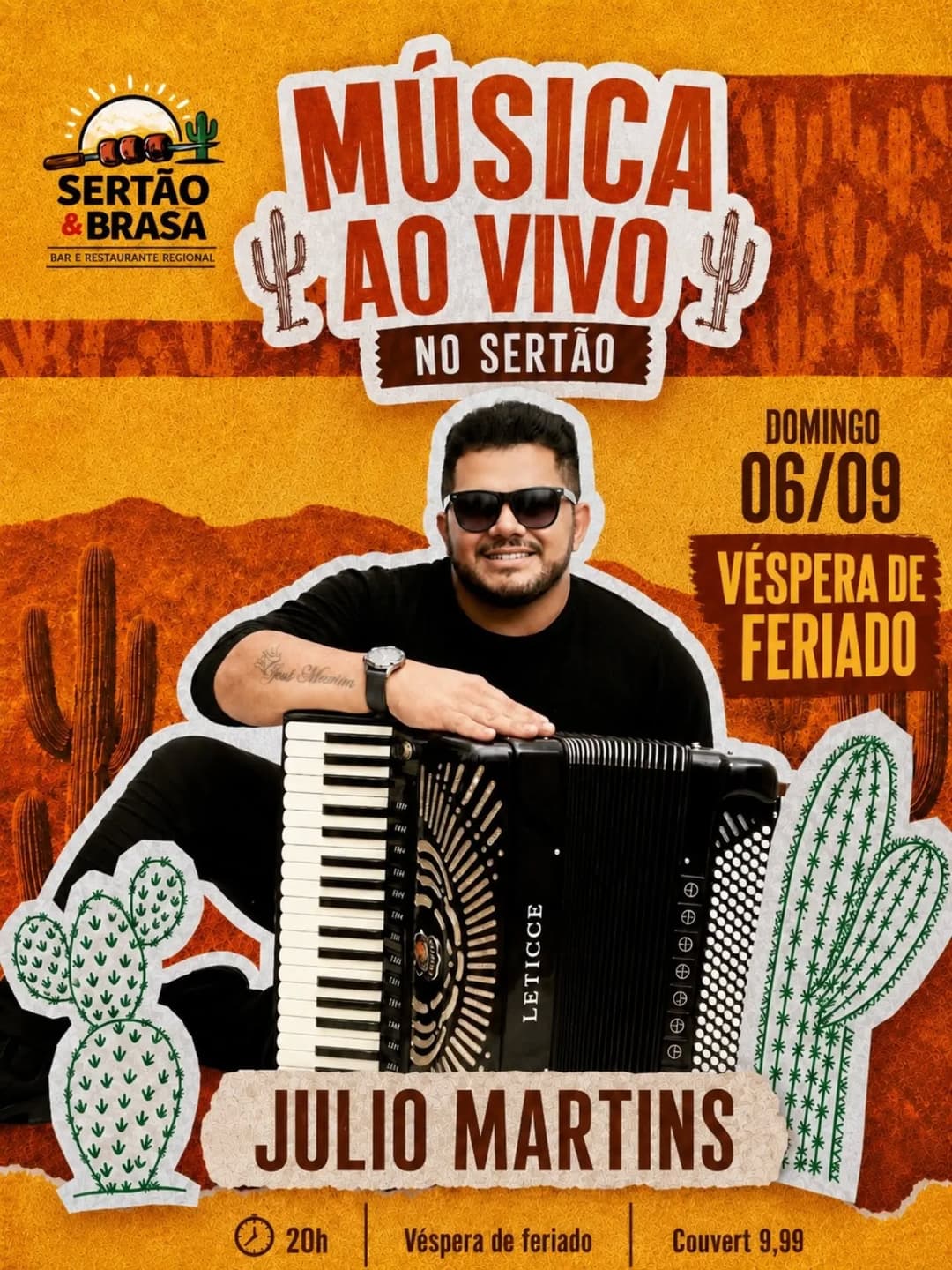 Flyer de Julio Martins