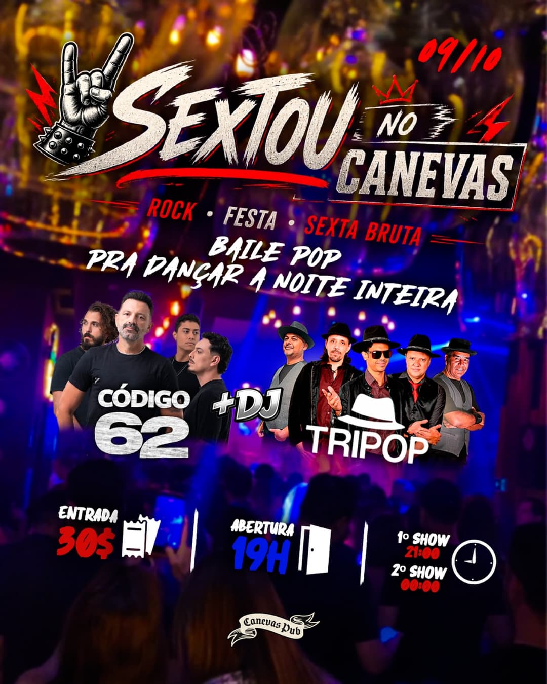 Flyer de Código 62 e Tripop