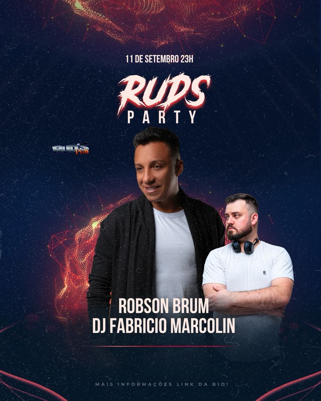 Flyer de Robson Brum e DJ Fabrício Marcolin