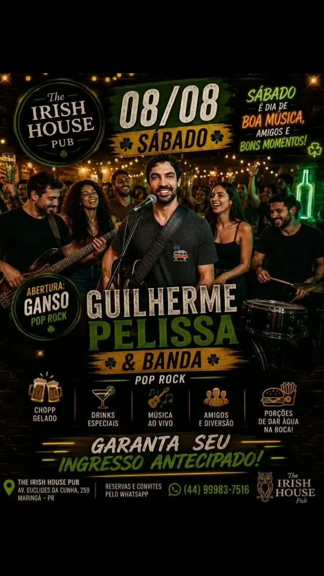 Flyer de GUILHERME PELISSA & BANDA e GANSO