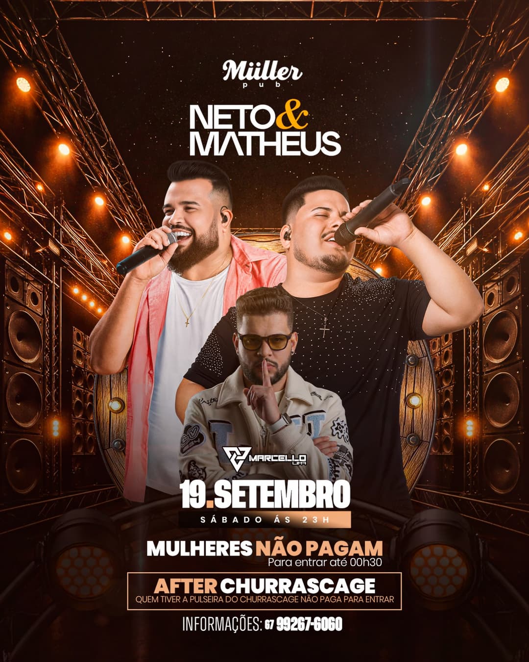 Flyer de Neto & Matheus e Marcello Lima