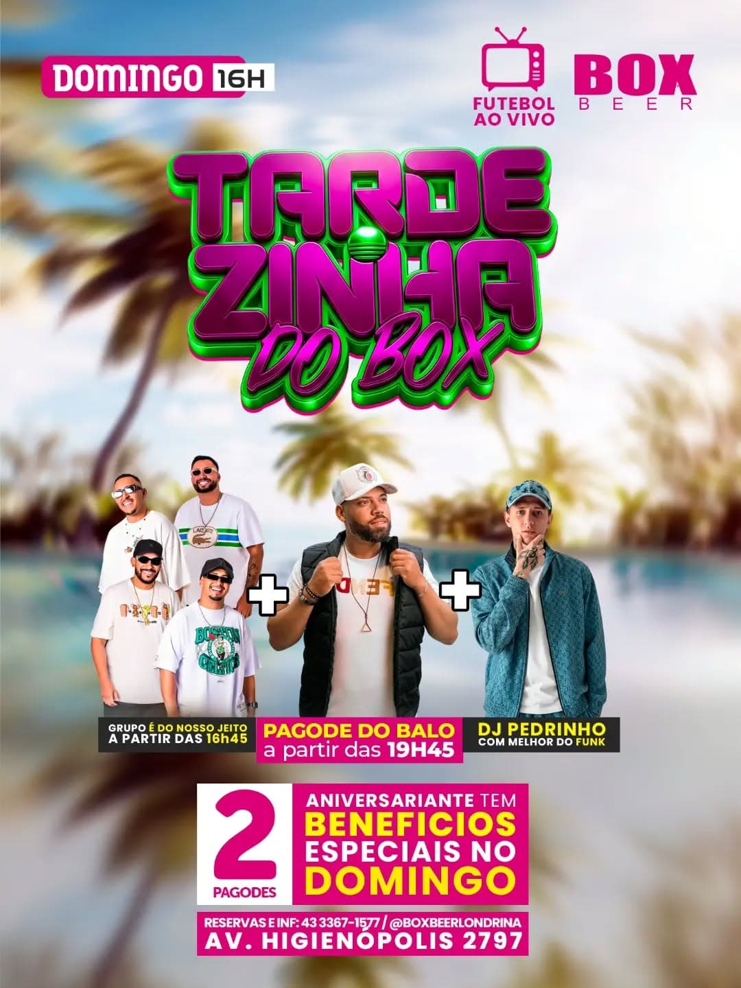 Flyer de DJ Pedrinho, GP É Do Nosso Jeito e SAMBADO BALO