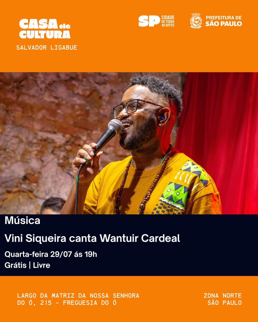 Flyer de Vini Siqueira
