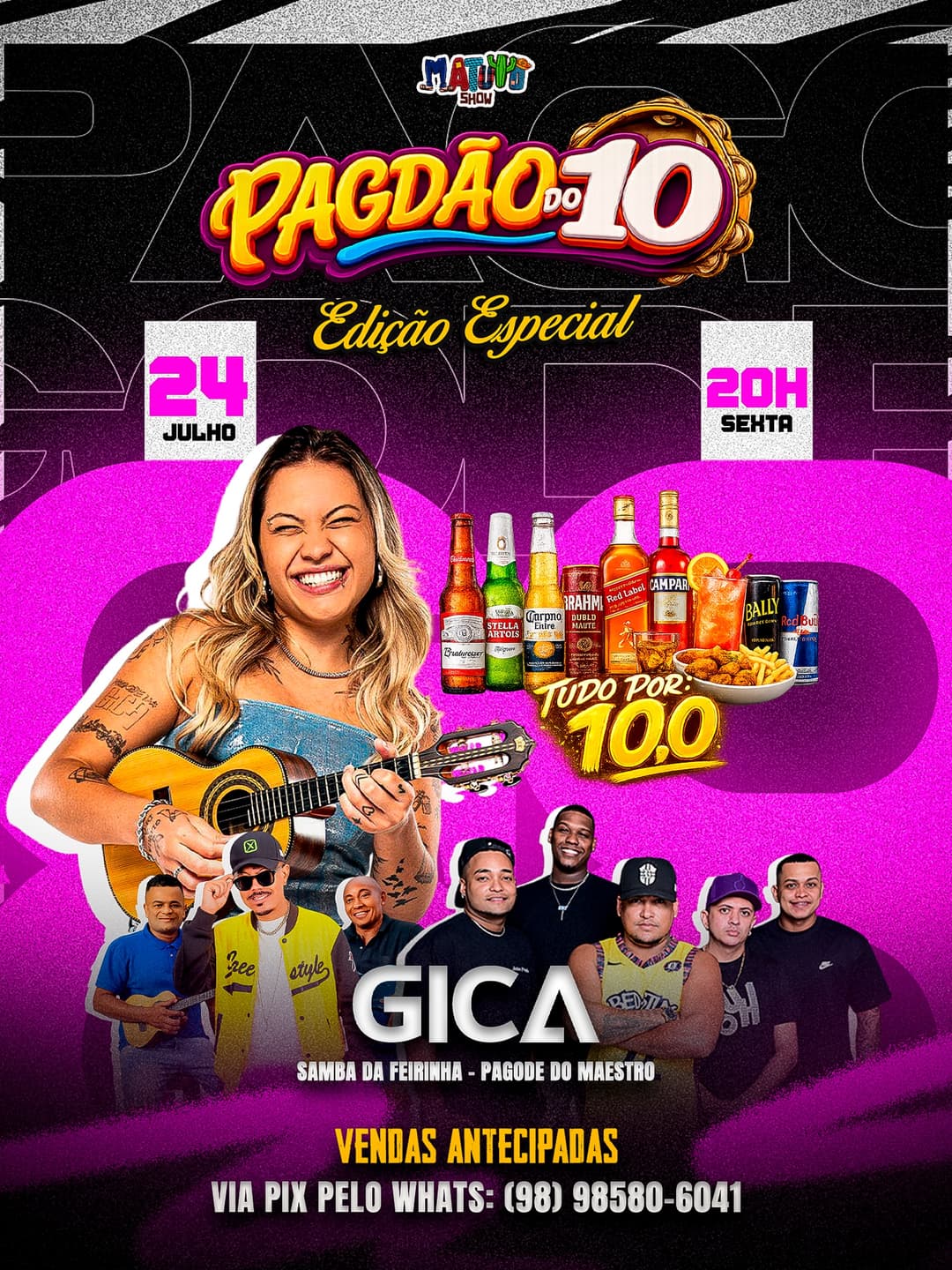 Flyer de Samba da Feirinha, Grupo Pagode do Maestro e Gica