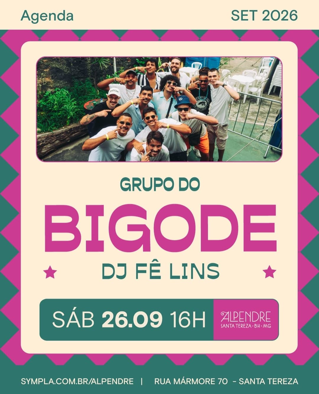 Flyer de Grupo do Bigode e DJ Felinz