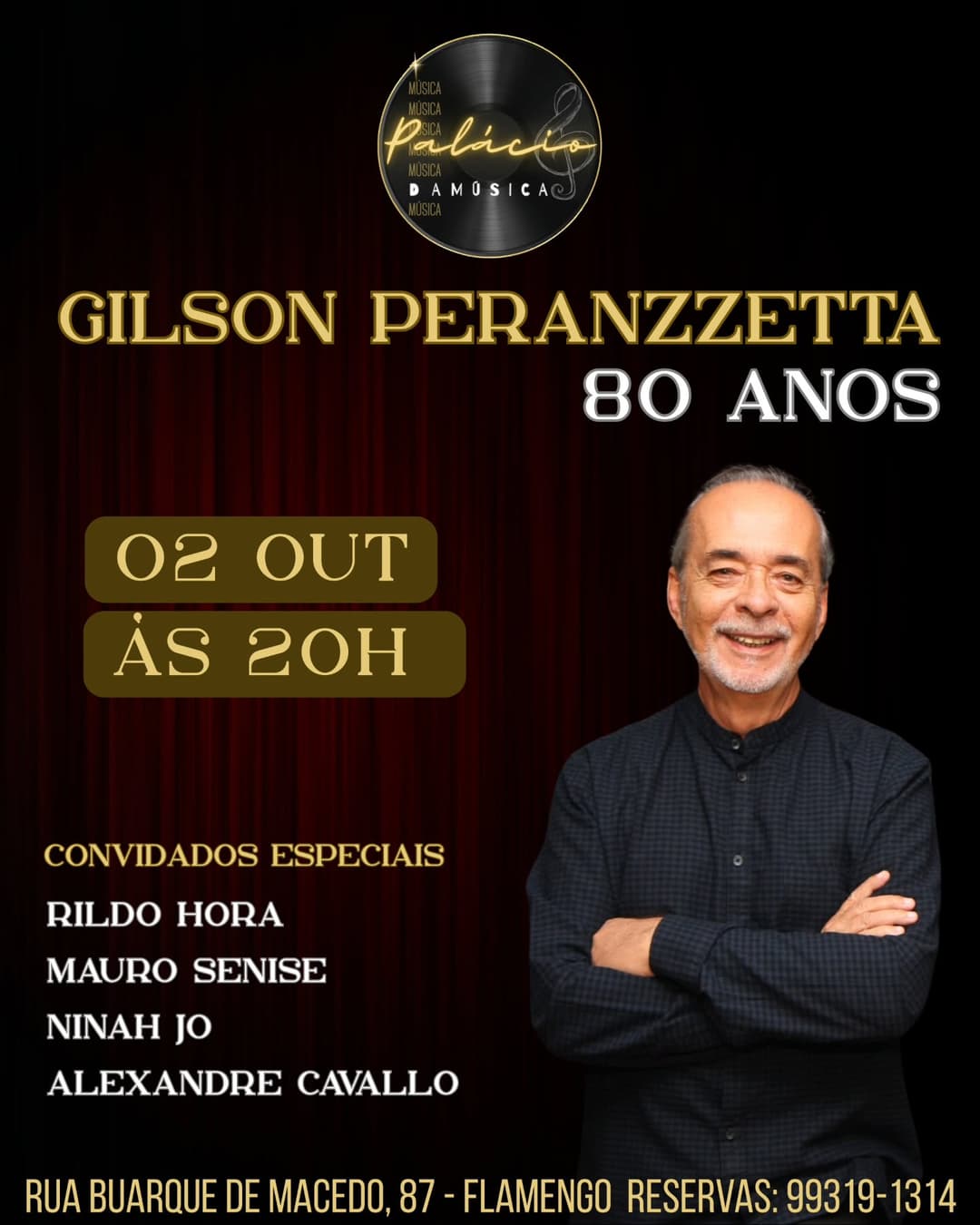 Flyer de Ninah Jo, Gilson Peranzzetta e mais 3 artistas