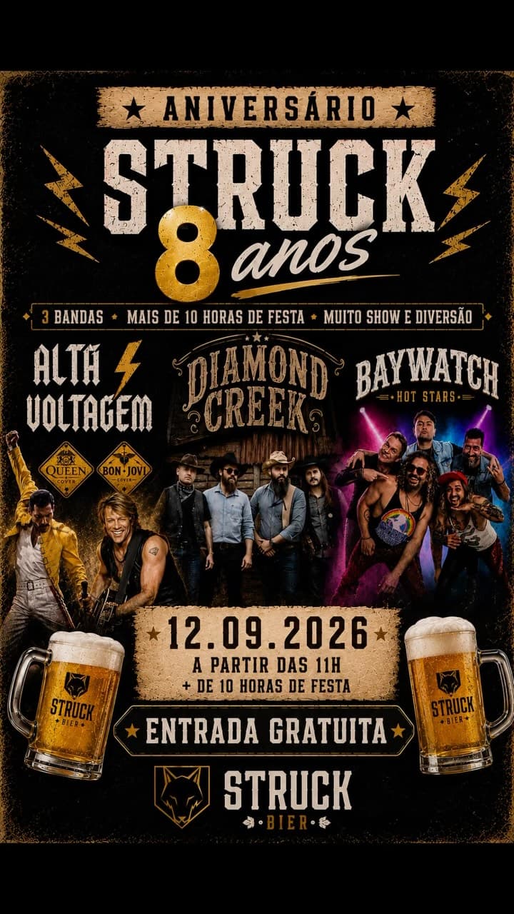 Flyer de Diamond Creek, Alta Voltagem e Baywatch Hot Stars