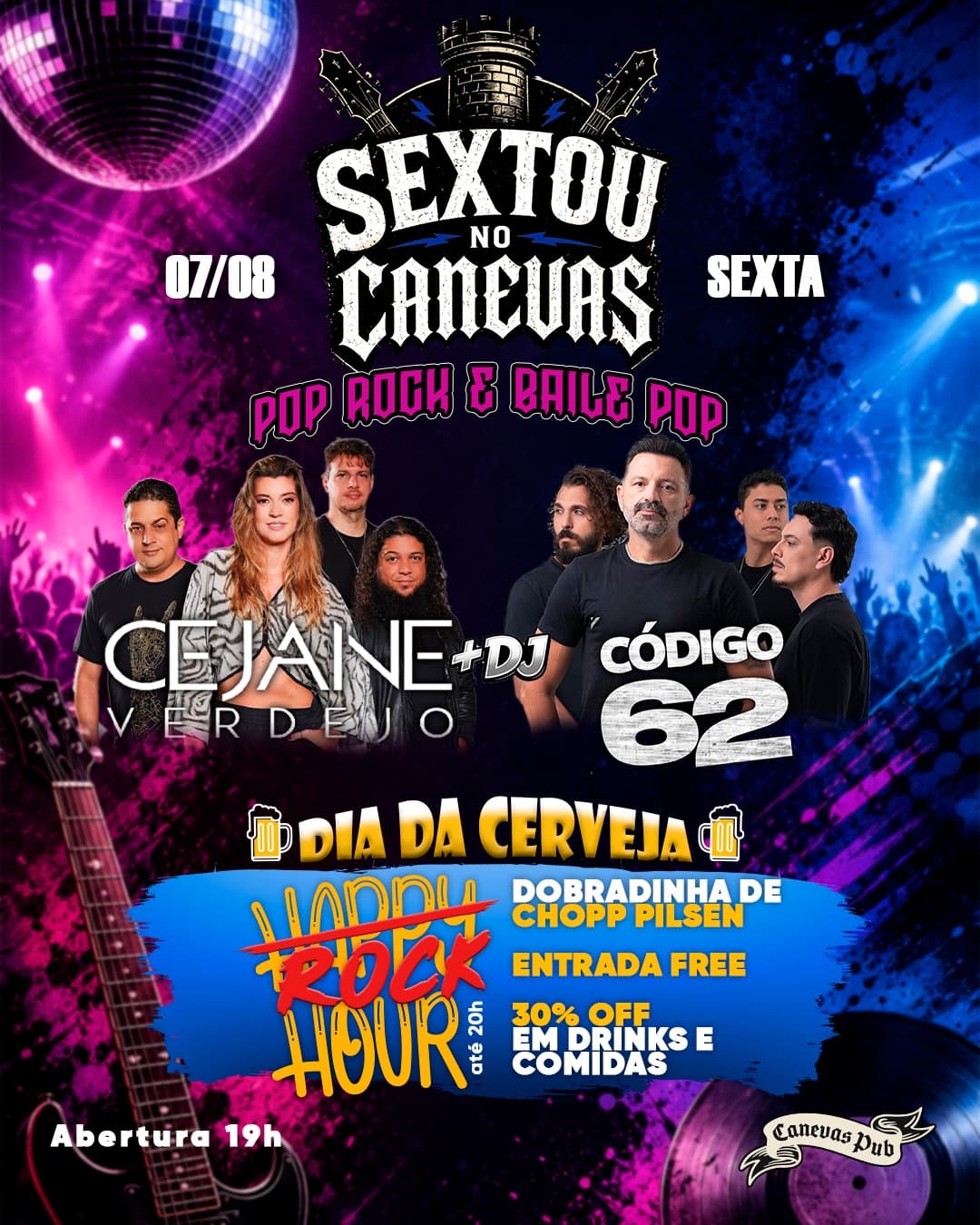 Flyer de Cejane Verdejo e Código 62