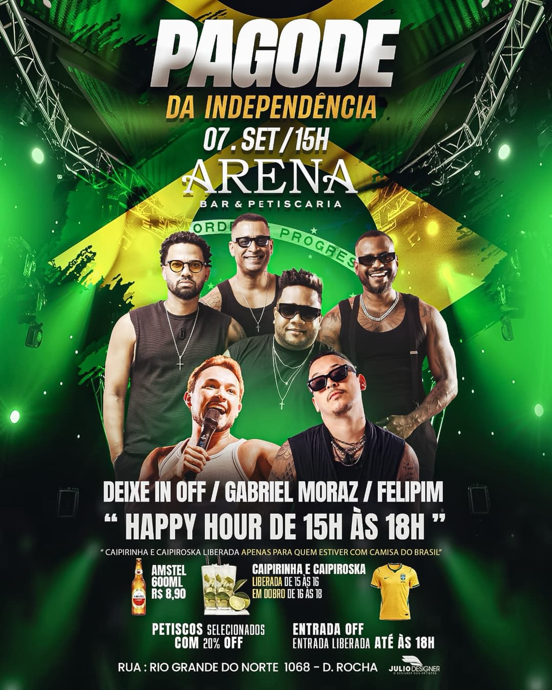 Flyer de InOff, Gabriel Moraz e Felipim