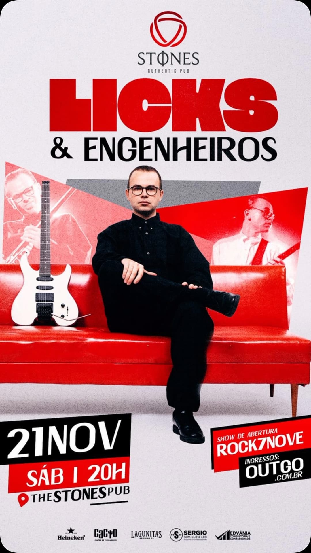 Flyer de Rock 7 Nove e Augusto Licks & Engenheiros