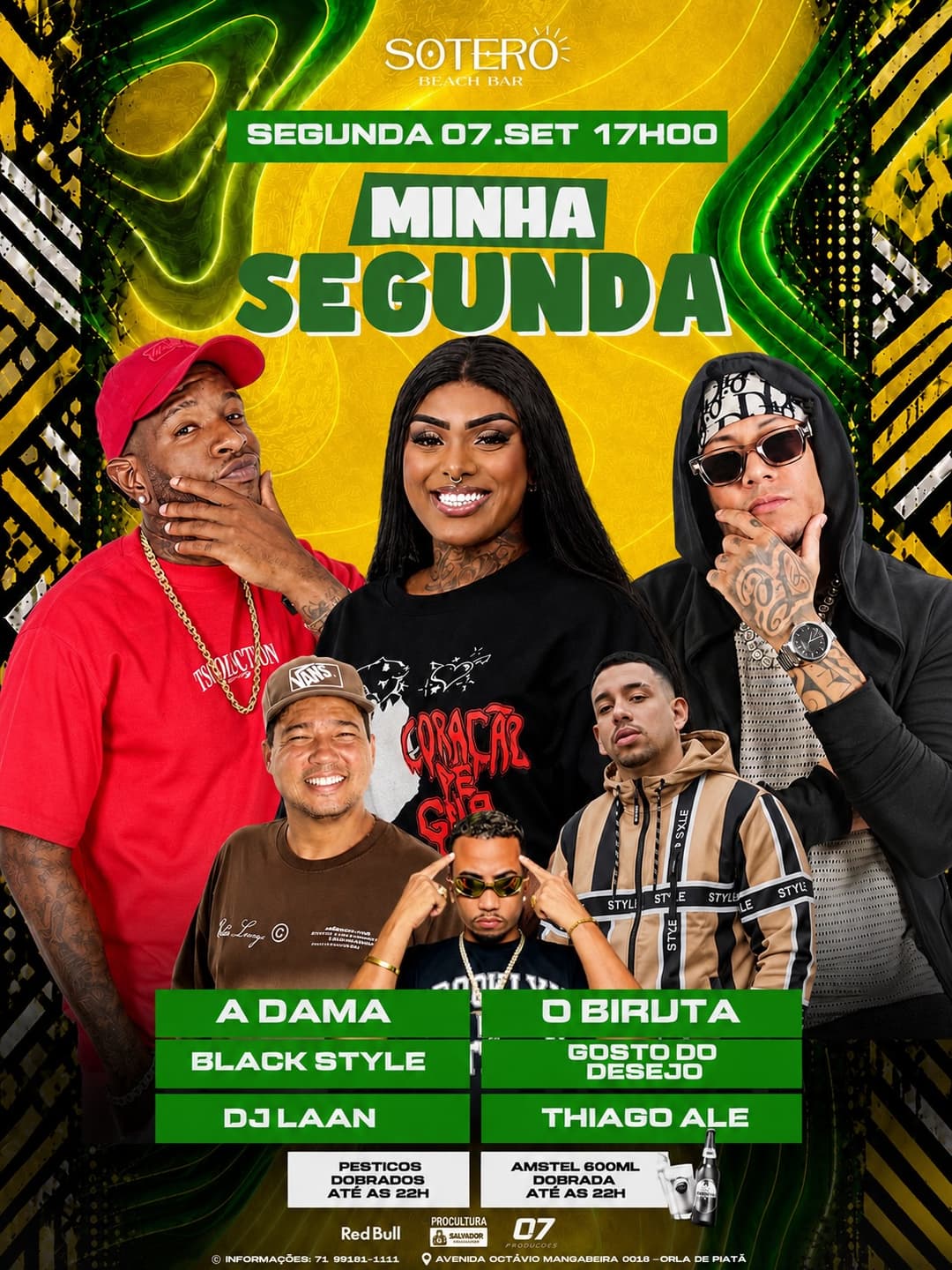 Flyer de Adamá do Pagode, Banda Black Style e mais 2 artistas