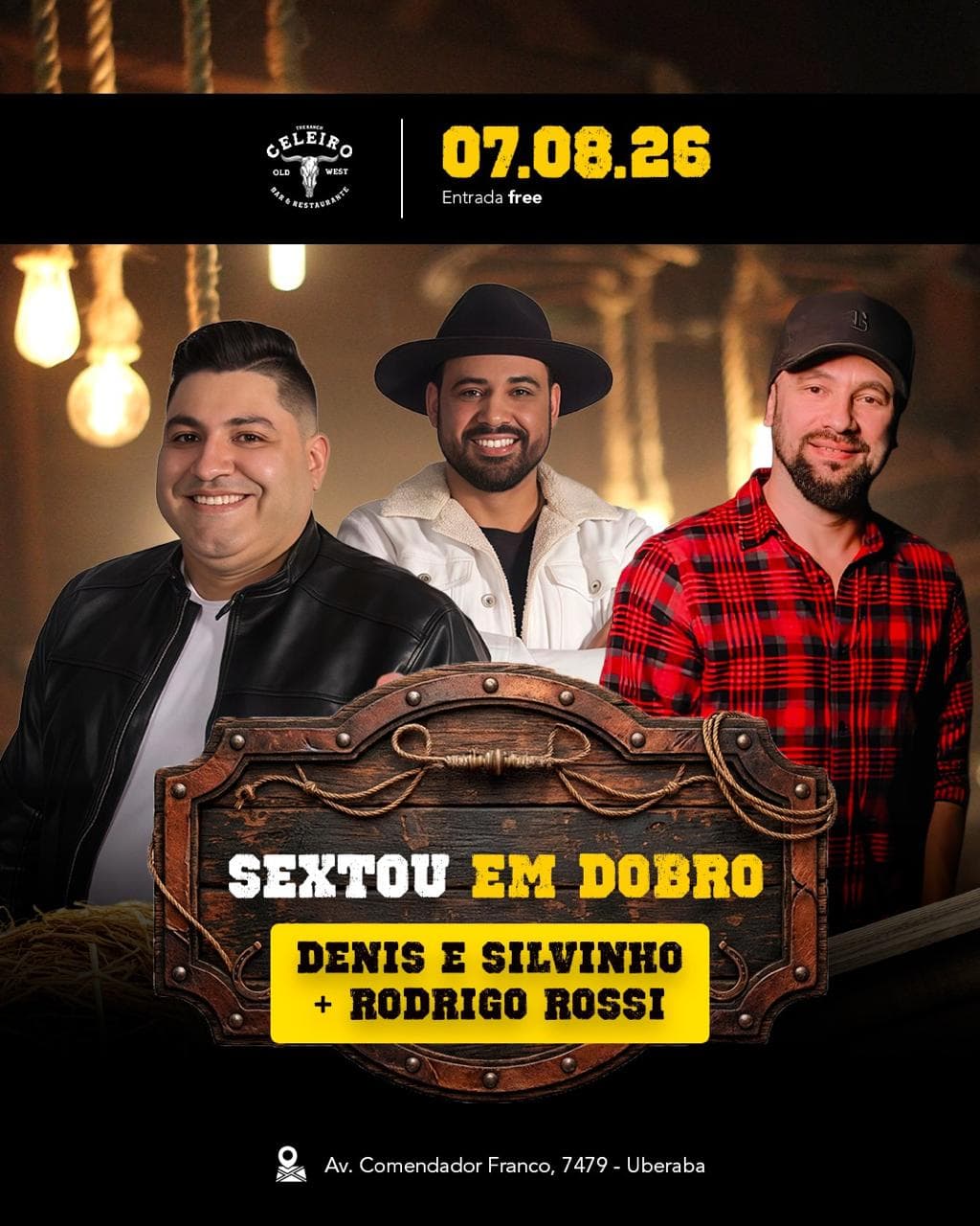 Flyer de Denis e Silvinho e Rodrigo Rossi