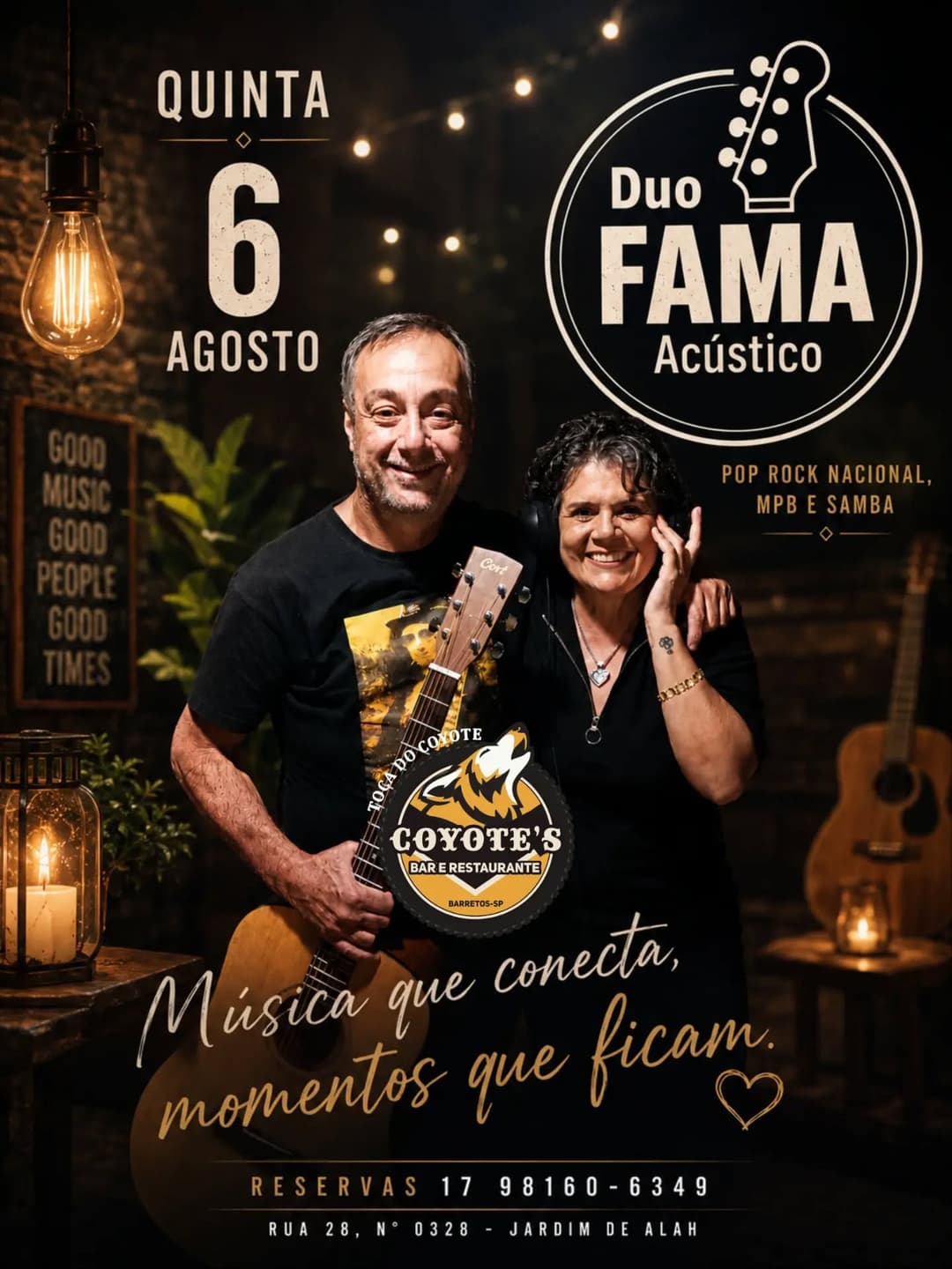 Flyer de Duo Fama Acústico
