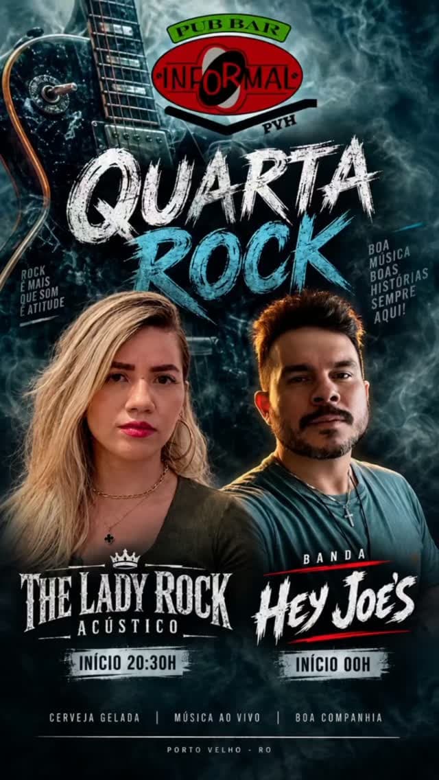 Flyer de The Lady Rock e Hey Joe's