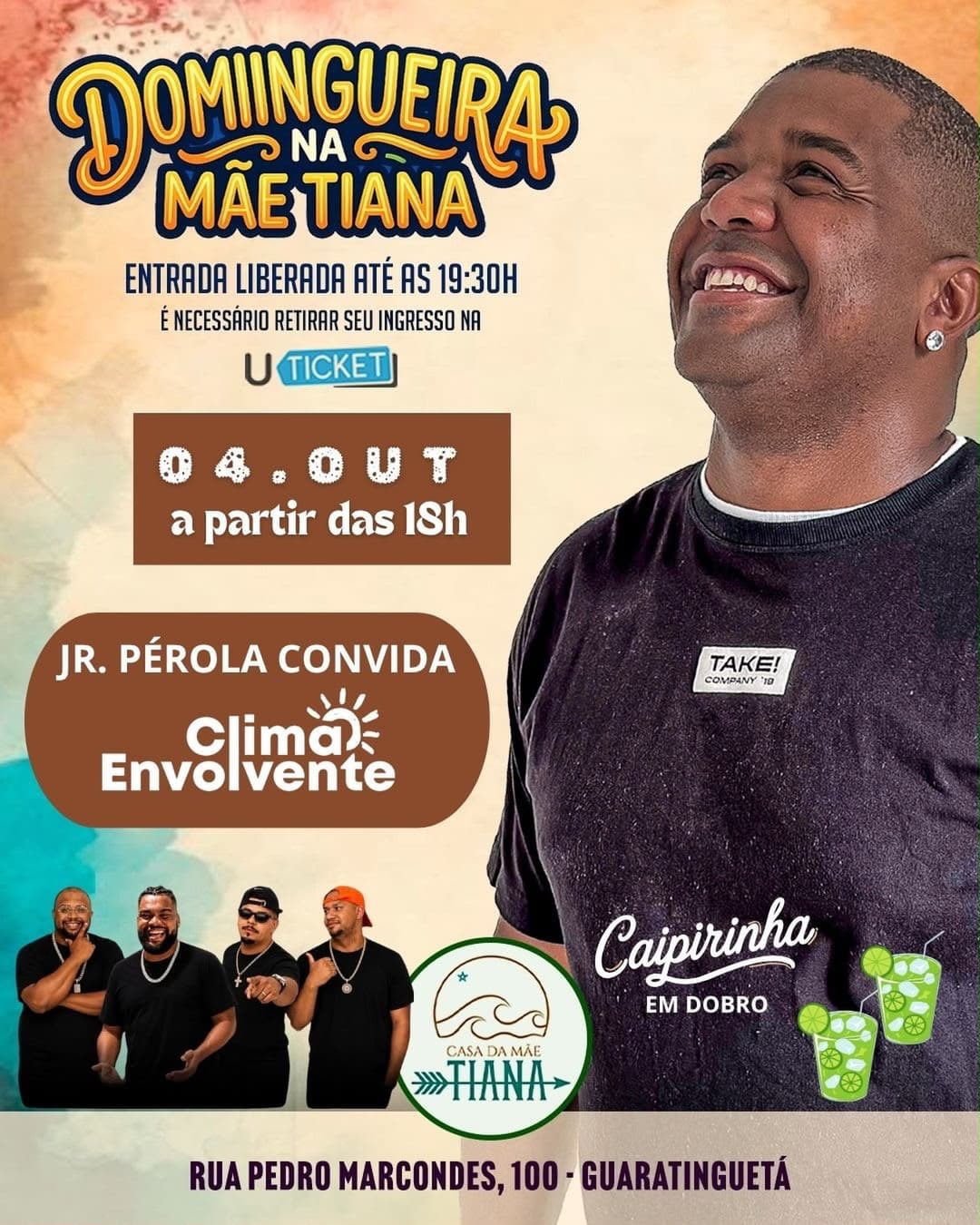 Flyer de Junior Perola e Clima Envolvente