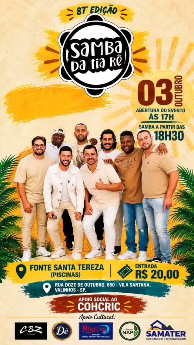 Flyer de Samba da Tia Rê