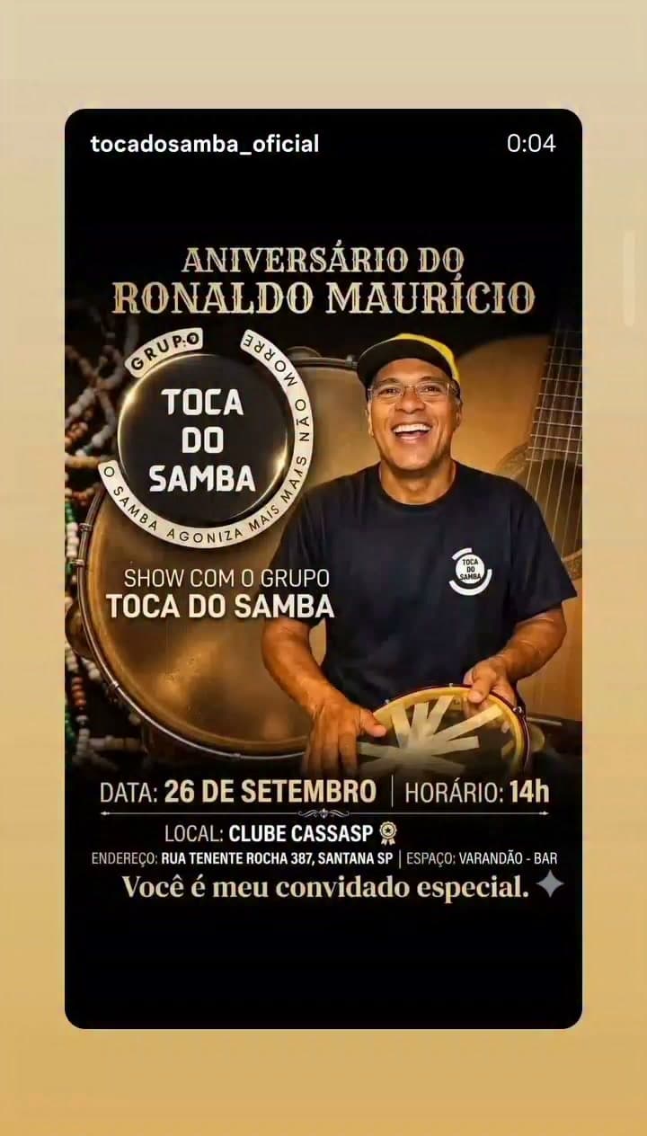 Flyer de Toca do Samba