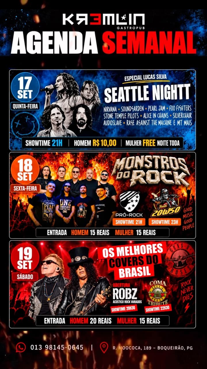 Flyer de Coma, SEATTLE NIGHTT e mais 3 artistas