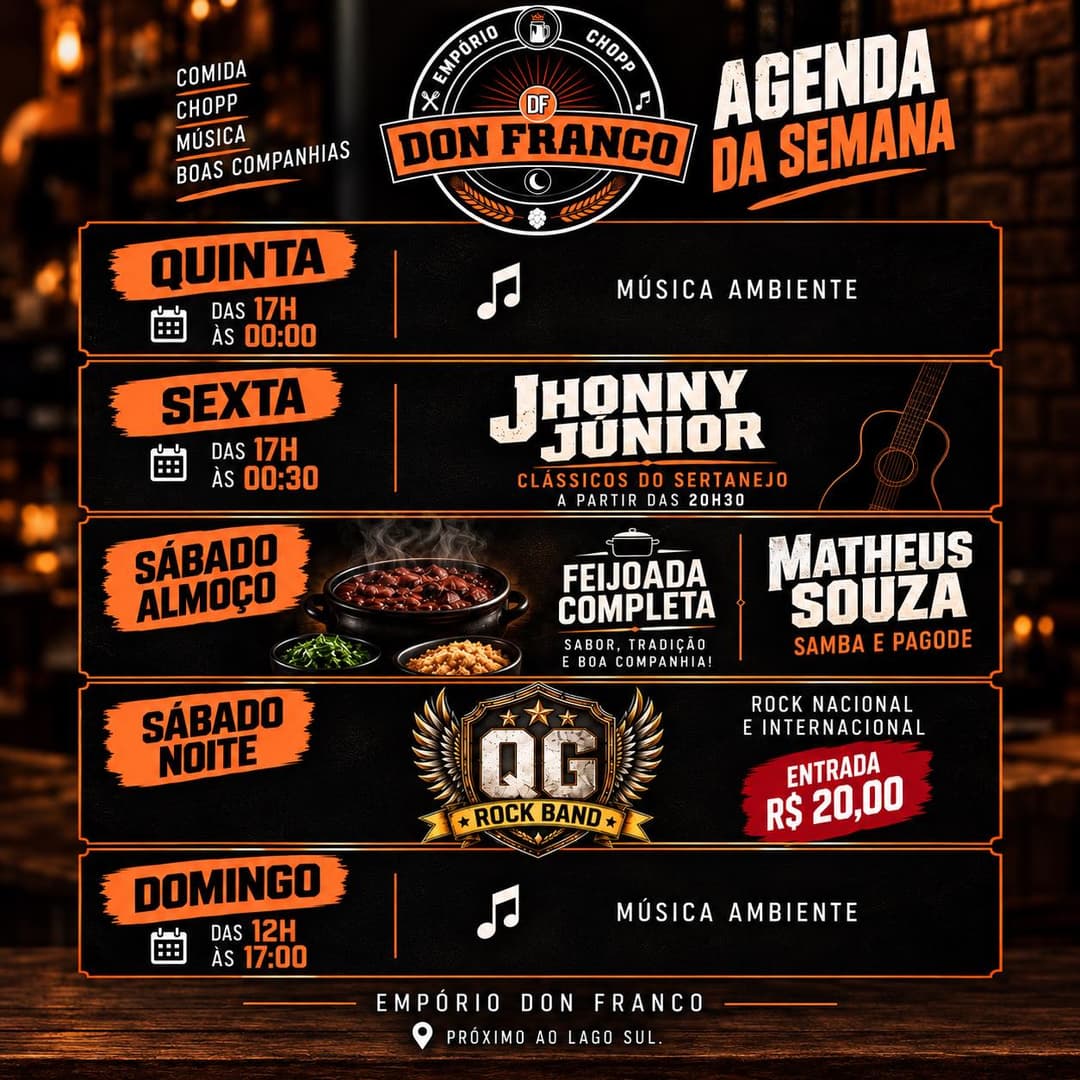 Flyer de QG Rock Band e Matheus Souza