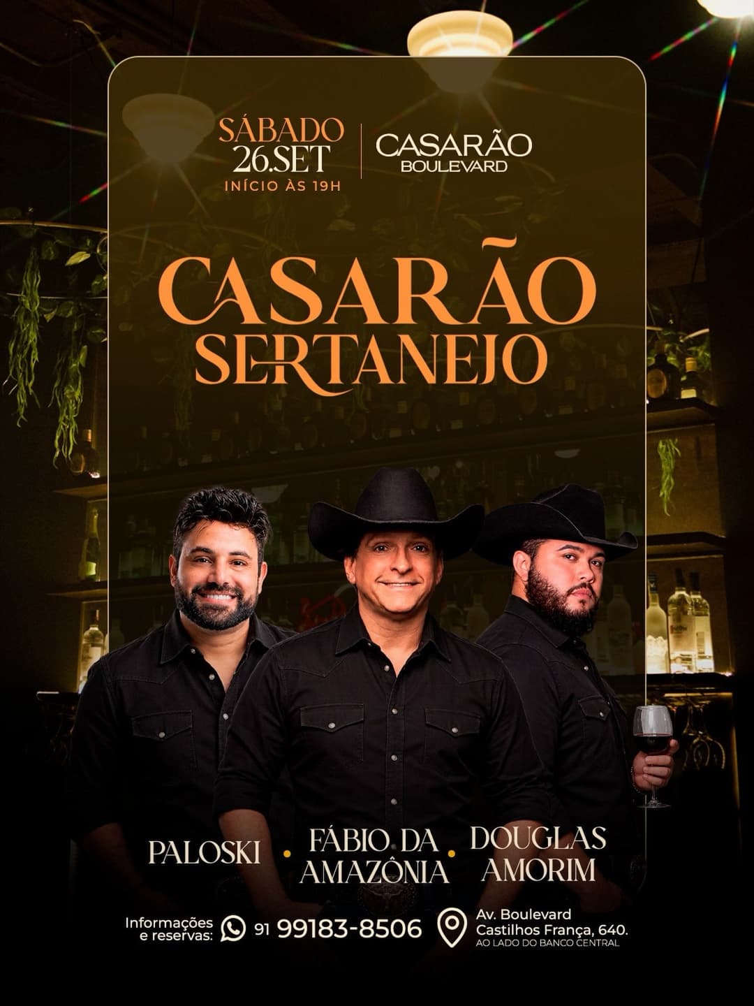 Flyer de Paloski, Fábio da Amazônia e Douglas Amorim