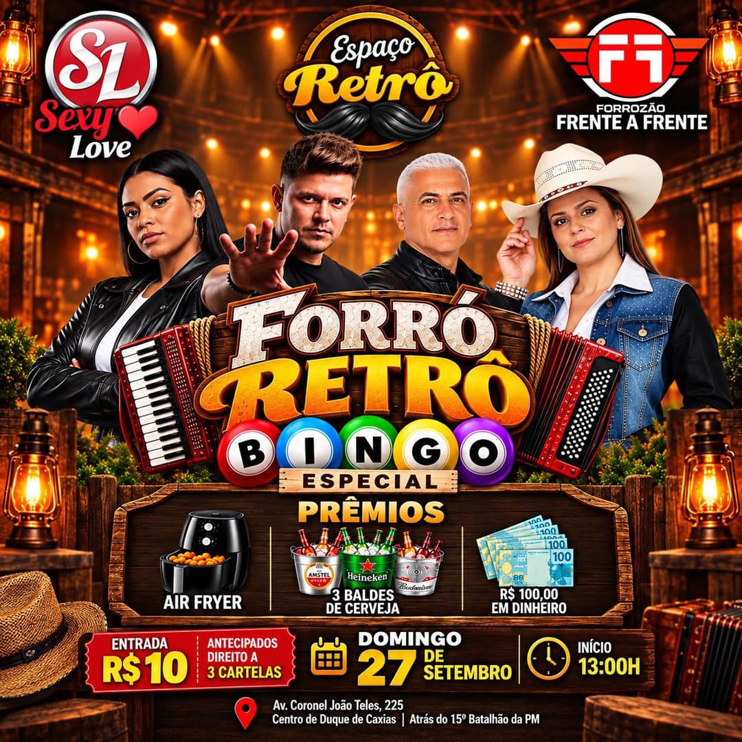 Flyer de Sexy Love e Forrozão Frente a Frente
