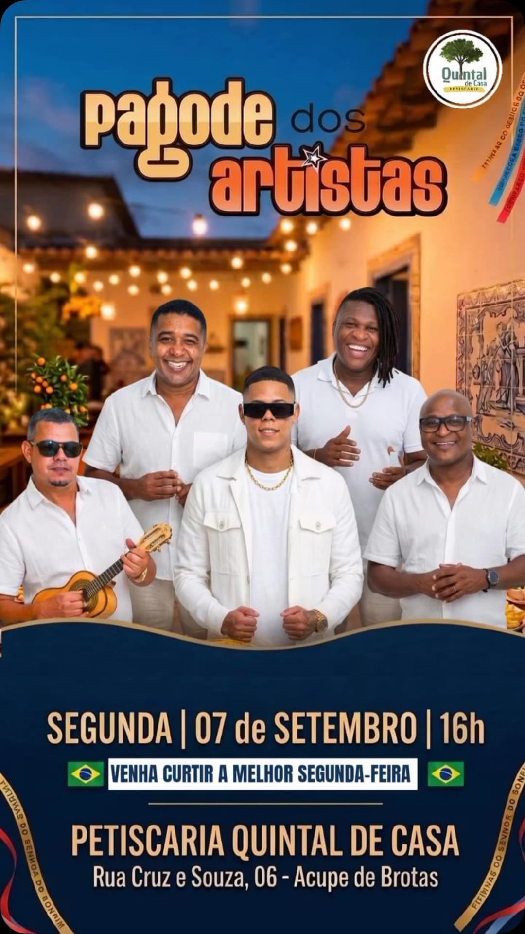 Flyer de Pagode dos Artistas