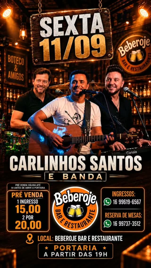 Flyer de Carlinhos Santos e Banda