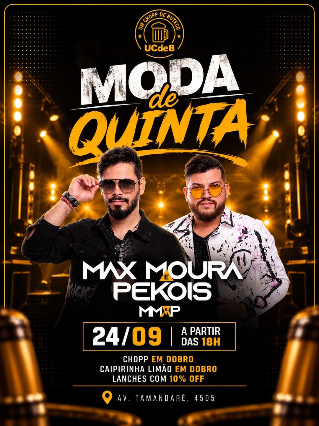 Flyer de Max Moura e Pekois