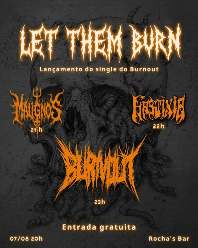 Flyer de Queen Legend, Horda Malignos, Hasfixia e Burnout