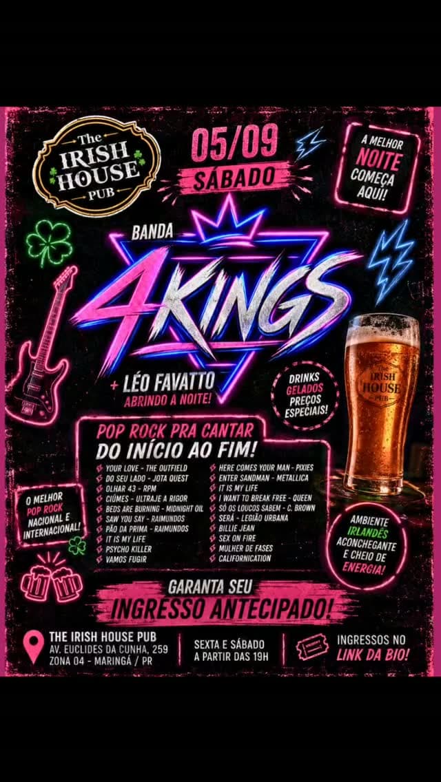 Flyer de 4Kings e Léo Favatto