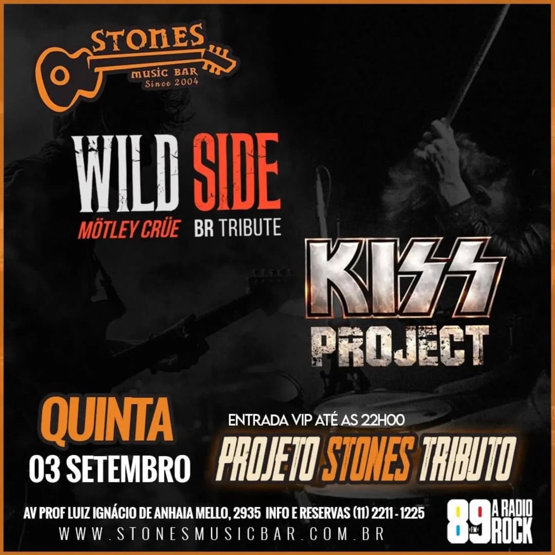 Flyer de Wild Side e Kiss Project
