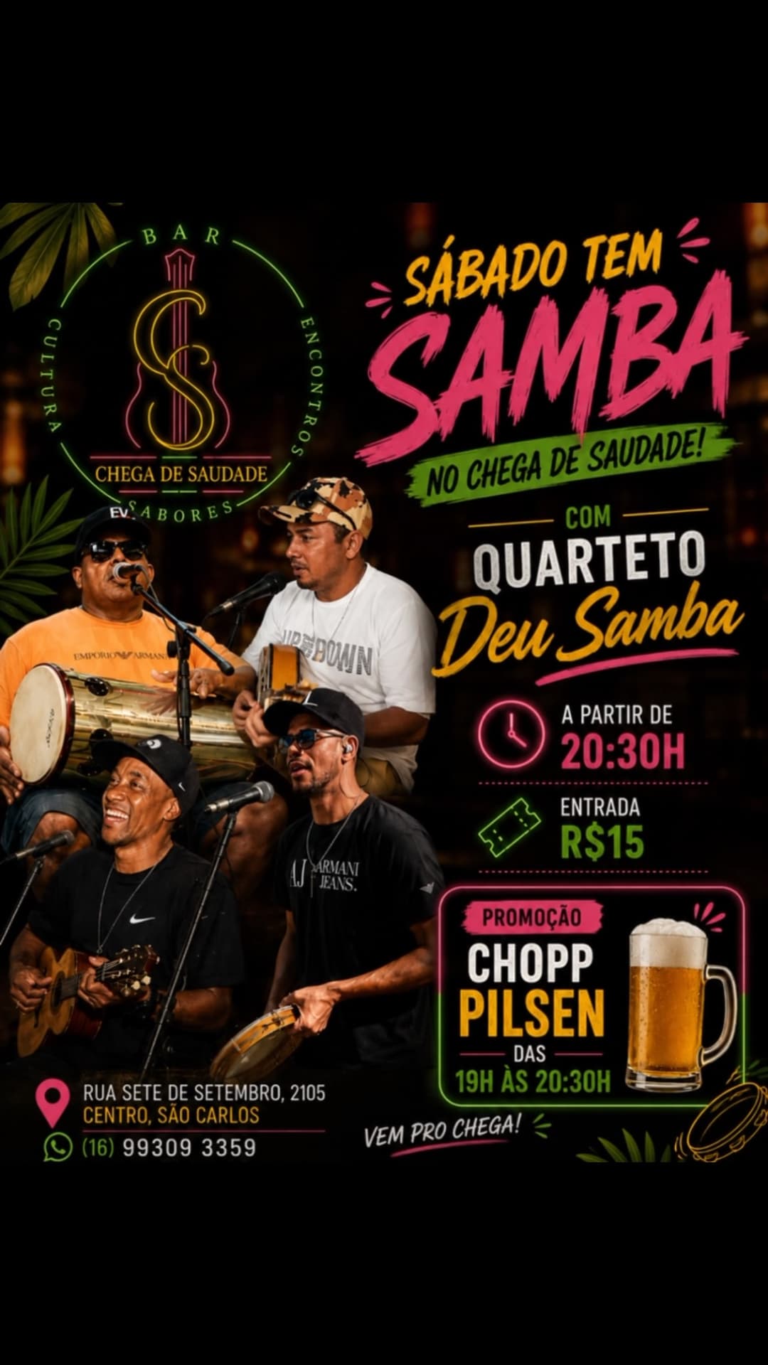 Flyer de Quarteto Deu Samba