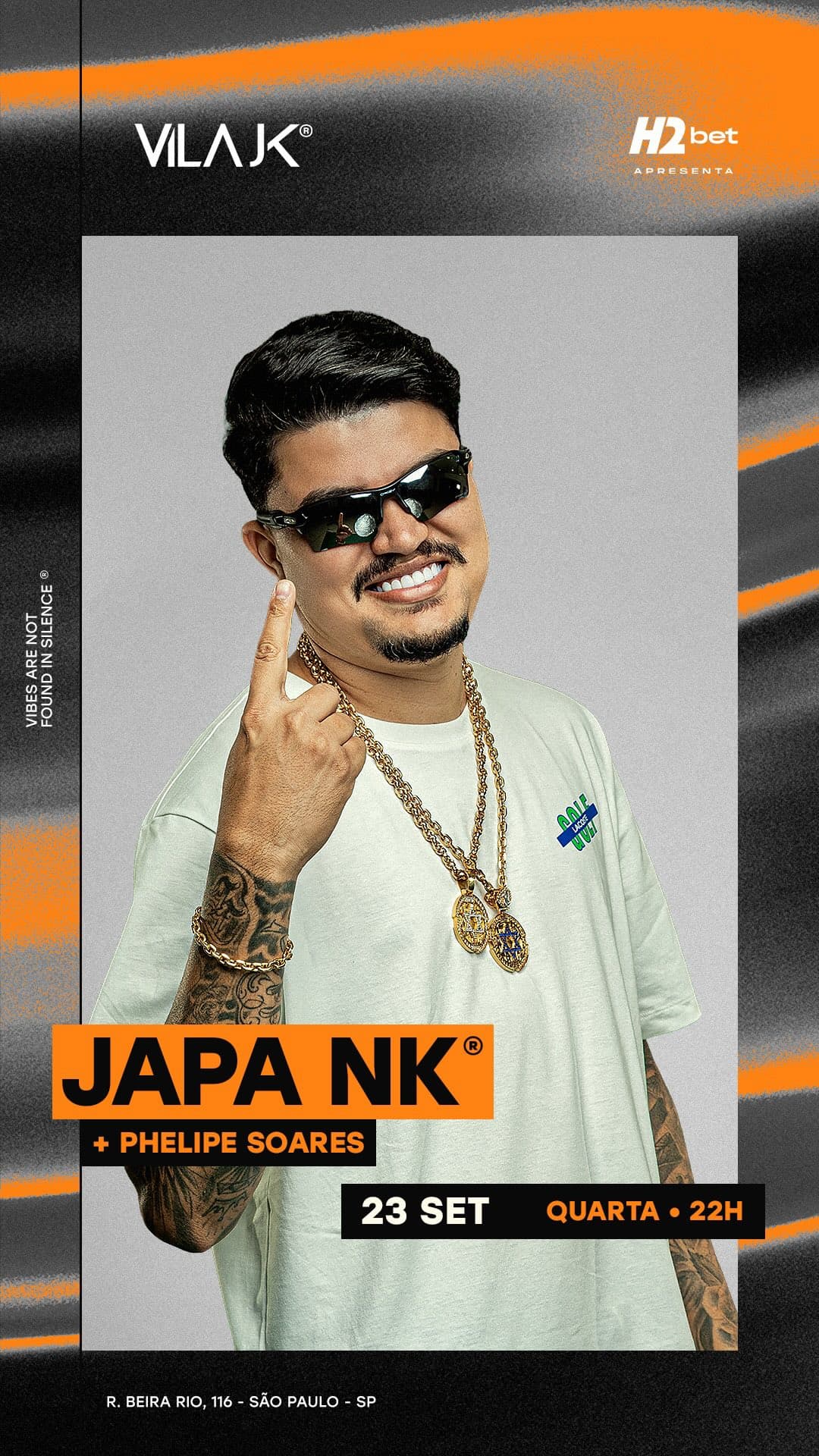 Flyer de JK, JAPA NK e Phelipe Soares