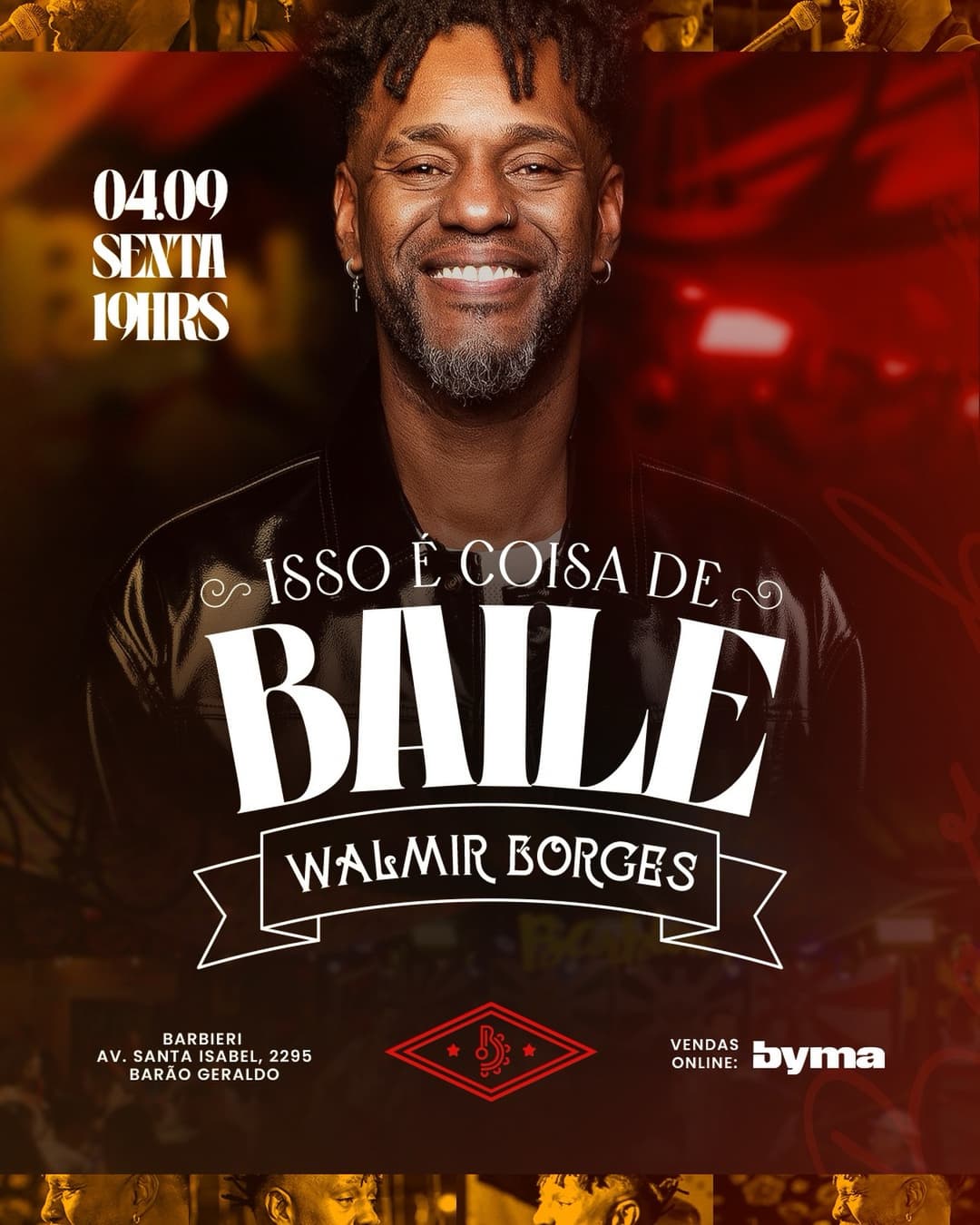 Flyer de Walmir Borges e Samba Rock Estação