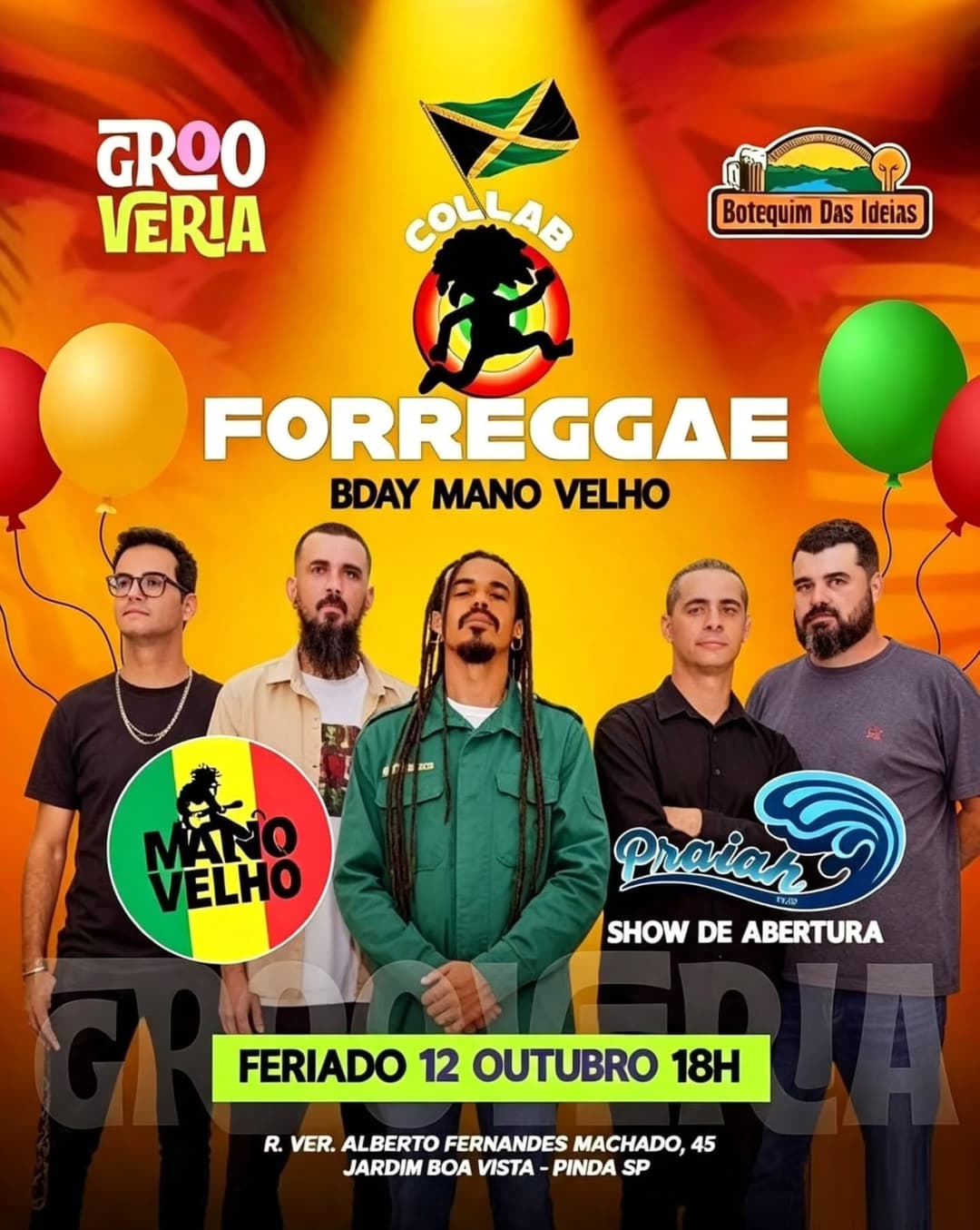 Flyer de Mano Velho e Banda Praiah